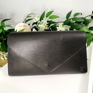 SALE! - Authentic LV Louis Vuitton Art Deco Black Epi Envelope Clutch Bag Purse